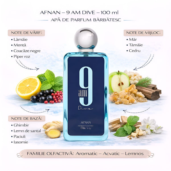Afnan 9 AM Dive 100 ml, Apă de parfum barbatesc b