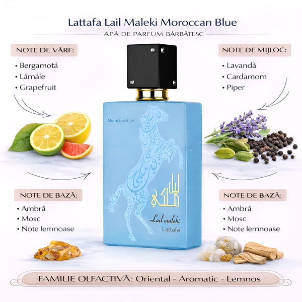 Lattafa Lail Maleki Moroccan Blue 100 ml, Apă de parfum barbatesc b