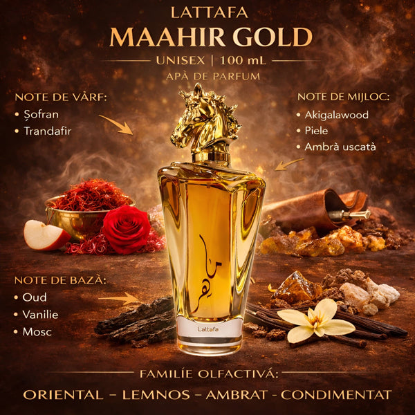 Lattafa MAAHIR GOLD 100 ml, Apă de parfum Unisex b
