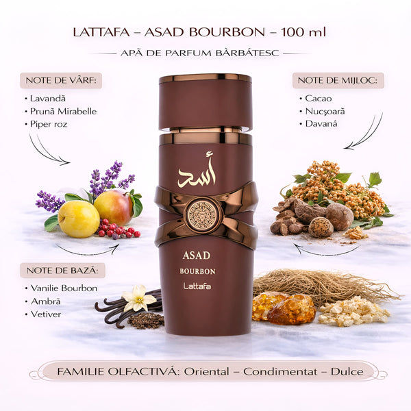 Lattafa ASAD BOURBON 100 ml, Apă de parfum barbatesc c