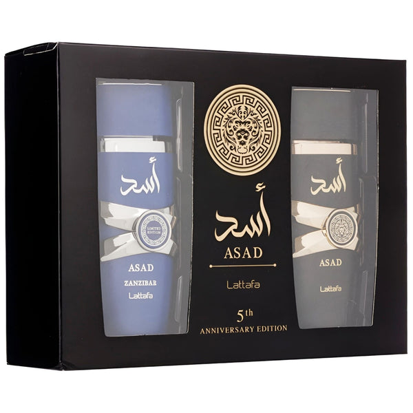 Set Lattafa ASAD + Asad Zanzibar 2 x 100 ml, Apă de parfum barbatesc