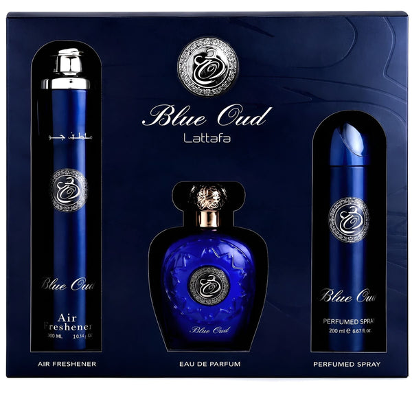 Set Cadou Lattafa Blue Oud 3 PCS DEO+A/F b
