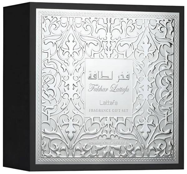 Set Cadou Lattafa Fakhar Men 100 ml EDP + 12ml EDP + 100ml Shower Gel b