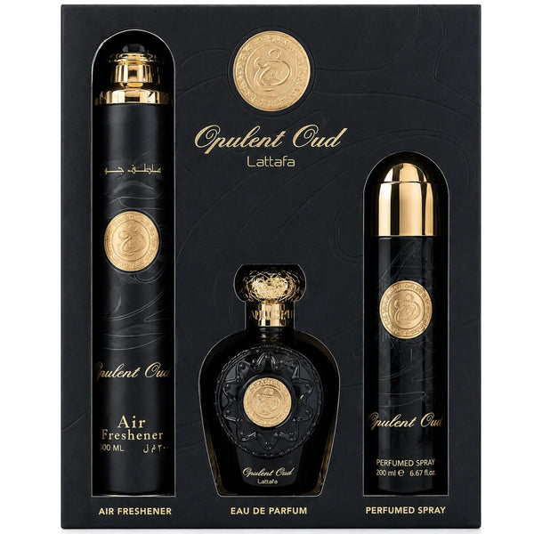 Set Cadou Lattafa Opulent Oud 3 piese DEO + A/F b