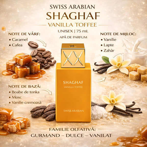Swiss Arabian Shaghaf Vanilla Toffee 75 ml, Apă de parfum unisex b