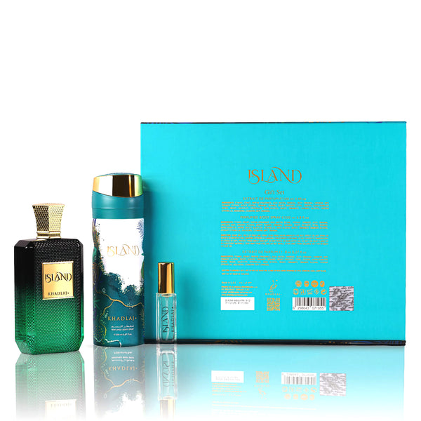 Set Khadlaj Island Extract Parfum 100ml+Body Spray 200ml+Extract Parfum 10ml