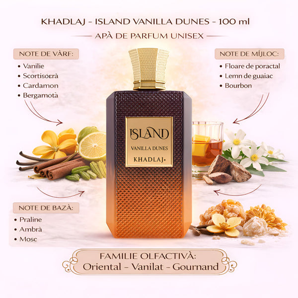 Khadlaj Island Vanilla Dunes 100 ml, Apă de parfum Unisex c