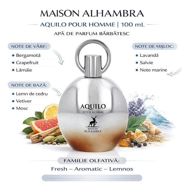 Maison Alhambra AQUILO POUR HOMME 100 ml, Apă de parfum barbatesc b