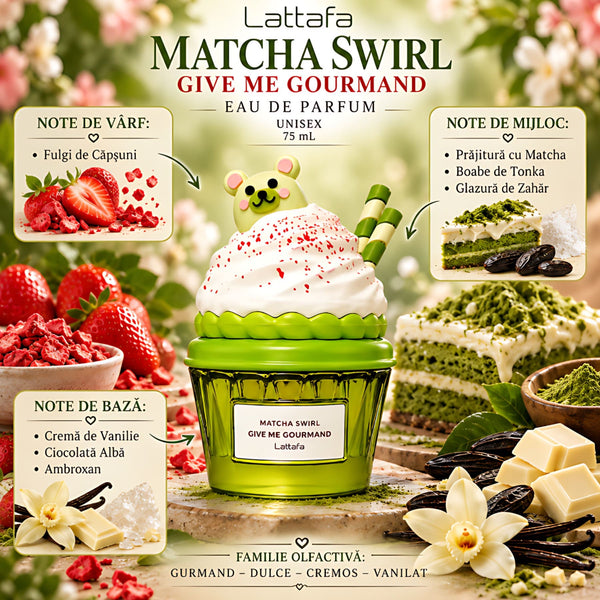 Matcha Swirl Give Me Gourmand Lattafa 75 ml, Apa de parfum Unisex b