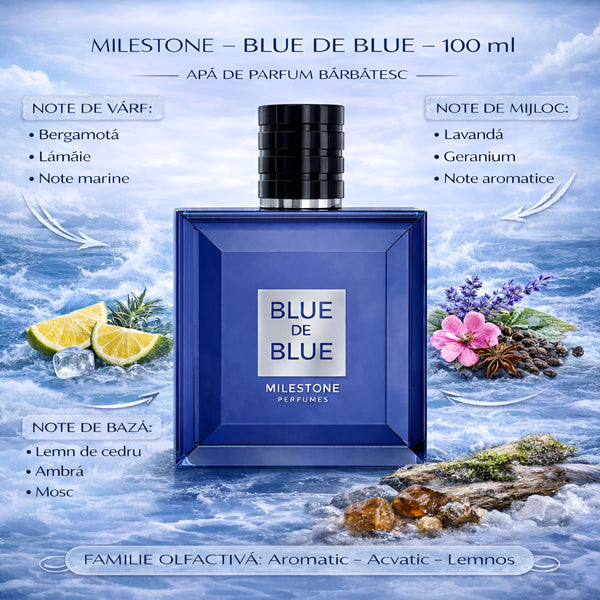 Milestone Blue De Blue 100 ml, Apă de parfum barbatesc