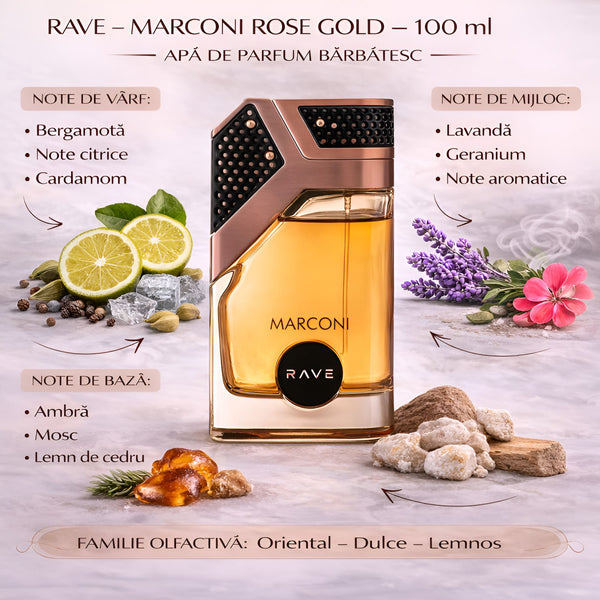 Rave Marconi Rose Gold 100 ml, Apă de parfum barbatesc b